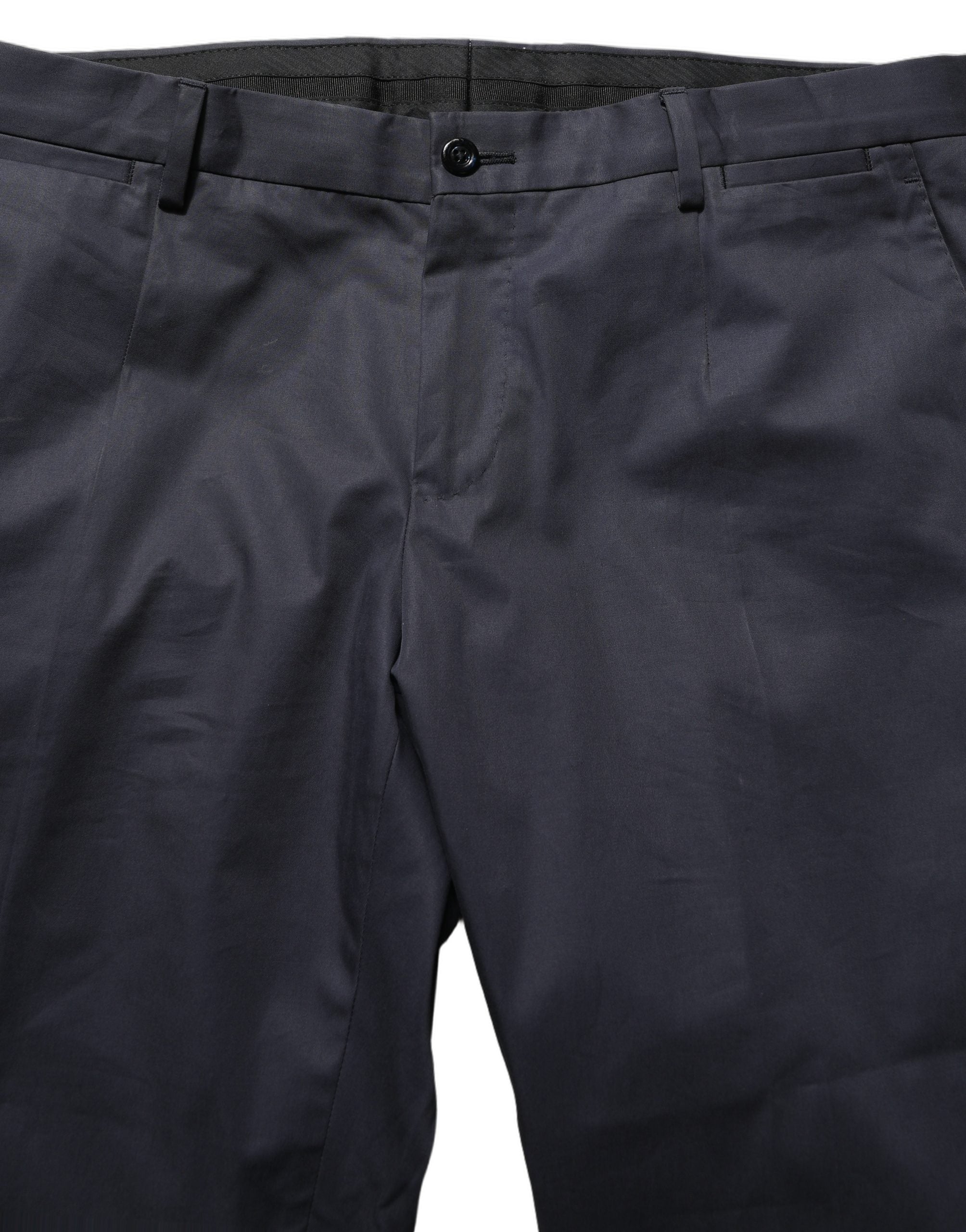 Costume homme Dolce & Gabbana en coton bleu, costume deux pièces élégant et ajusté, parfait pour occasions formelles.
