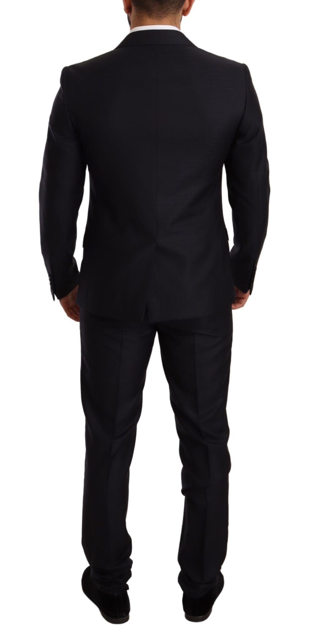Costume deux pièces Dolce & Gabbana Bleu à motif, coupe slim fit, veste et pantalon élégants.