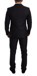 Costume deux pièces Dolce & Gabbana Bleu à motif, coupe slim fit, veste et pantalon élégants.