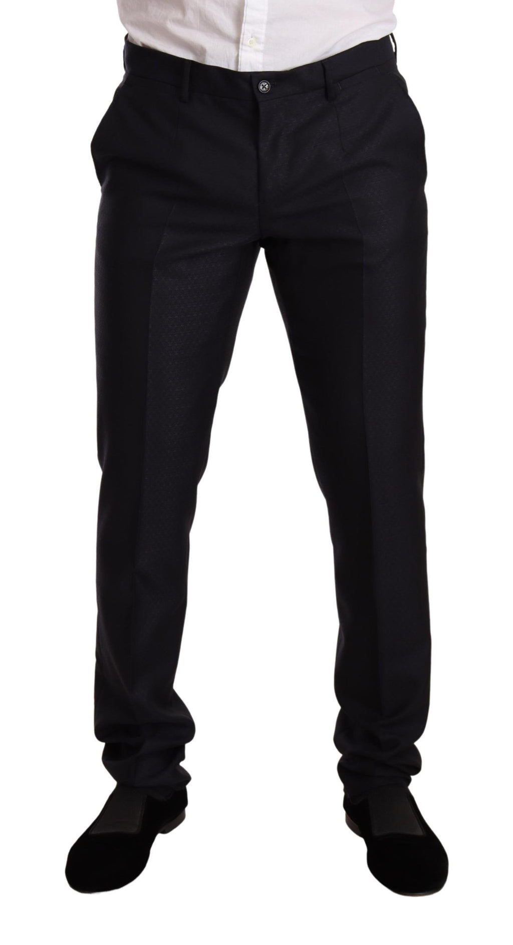 Costume deux pièces Dolce & Gabbana Martini Slim Fit à motif bleu, veste et pantalon élégants pour homme.