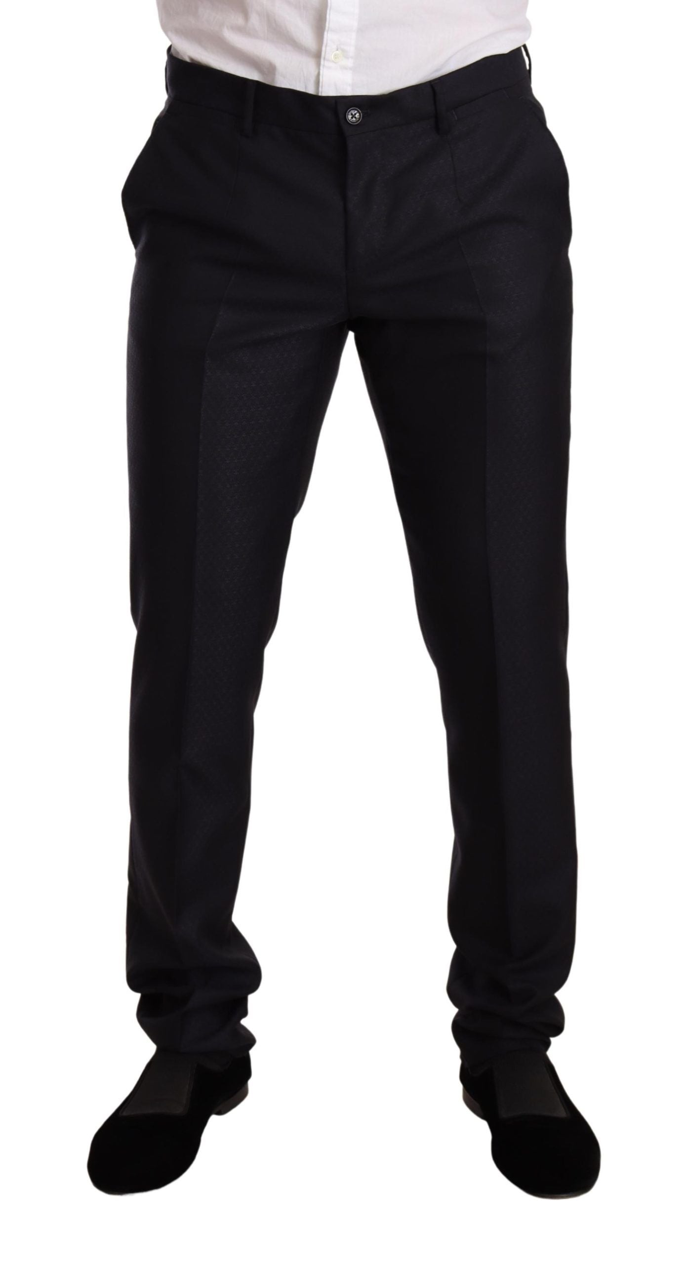 Costume deux pièces Dolce & Gabbana Martini Slim Fit à motif bleu, veste et pantalon élégants pour homme.