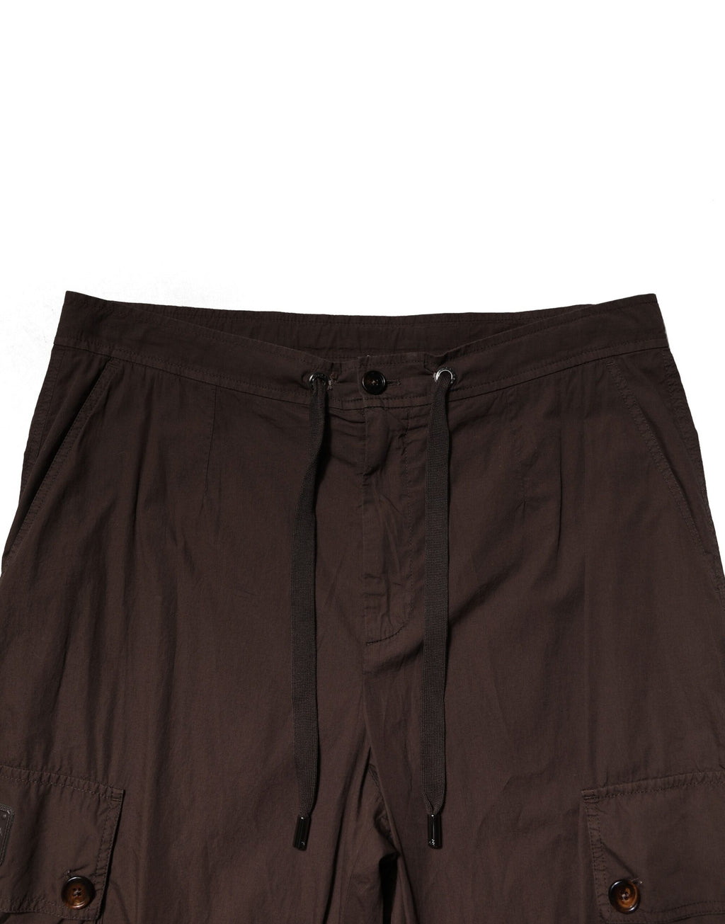 Pantalons cargo jogger marron en coton pour homme de Dolce & Gabbana, style décontracté avec poches et cordons de serrage.