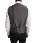Gilet en laine et soie marron de Dolce & Gabbana, veste sans manches élégante pour homme ou femme.