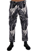 Pantalons en coton gris à motif banane de Dolce & Gabbana, style élégant et confort, détails visibles sur l'image.