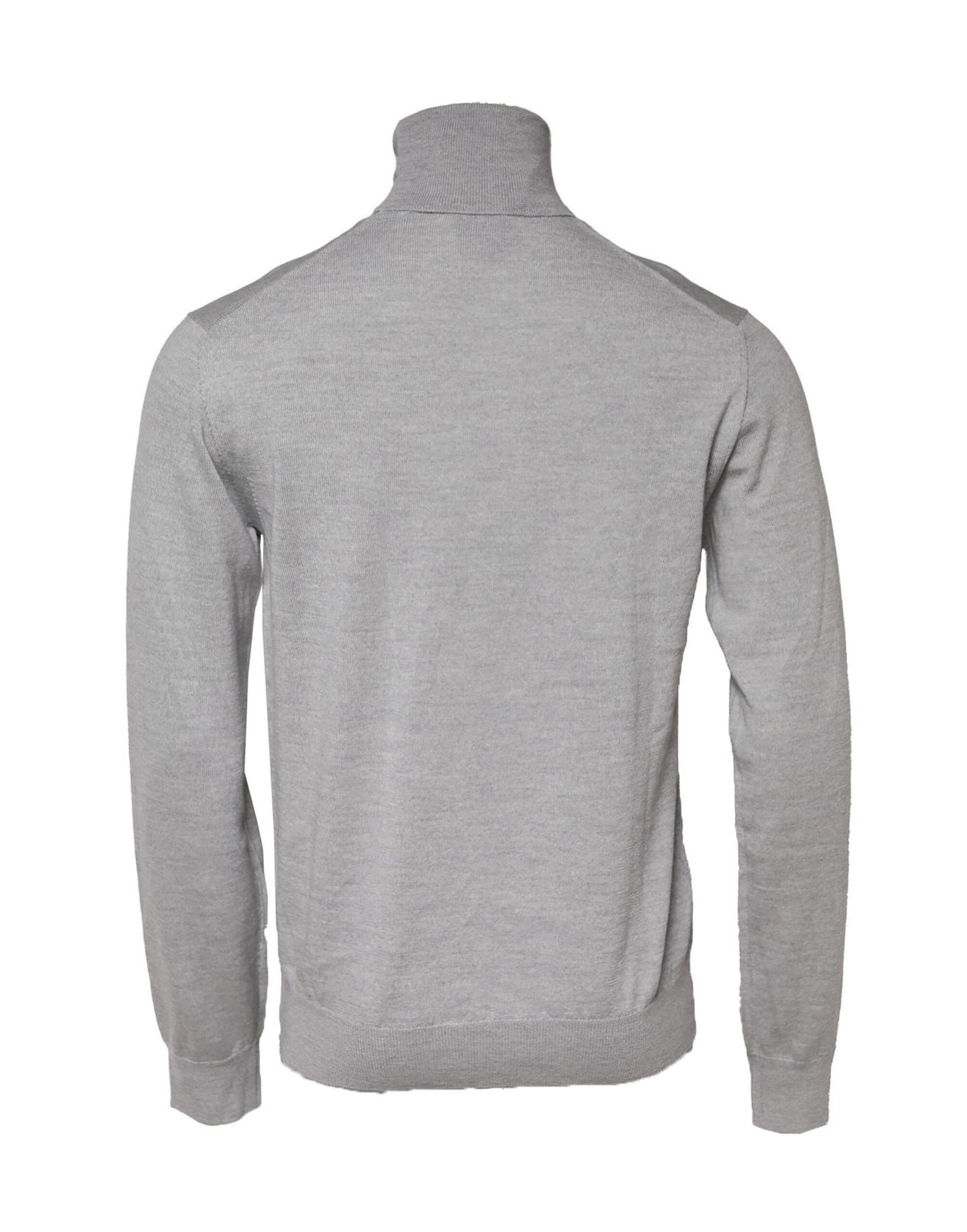 Pull noir à manches longues et col roulé Dolce & Gabbana, pull-over gris élégant pour femmes.