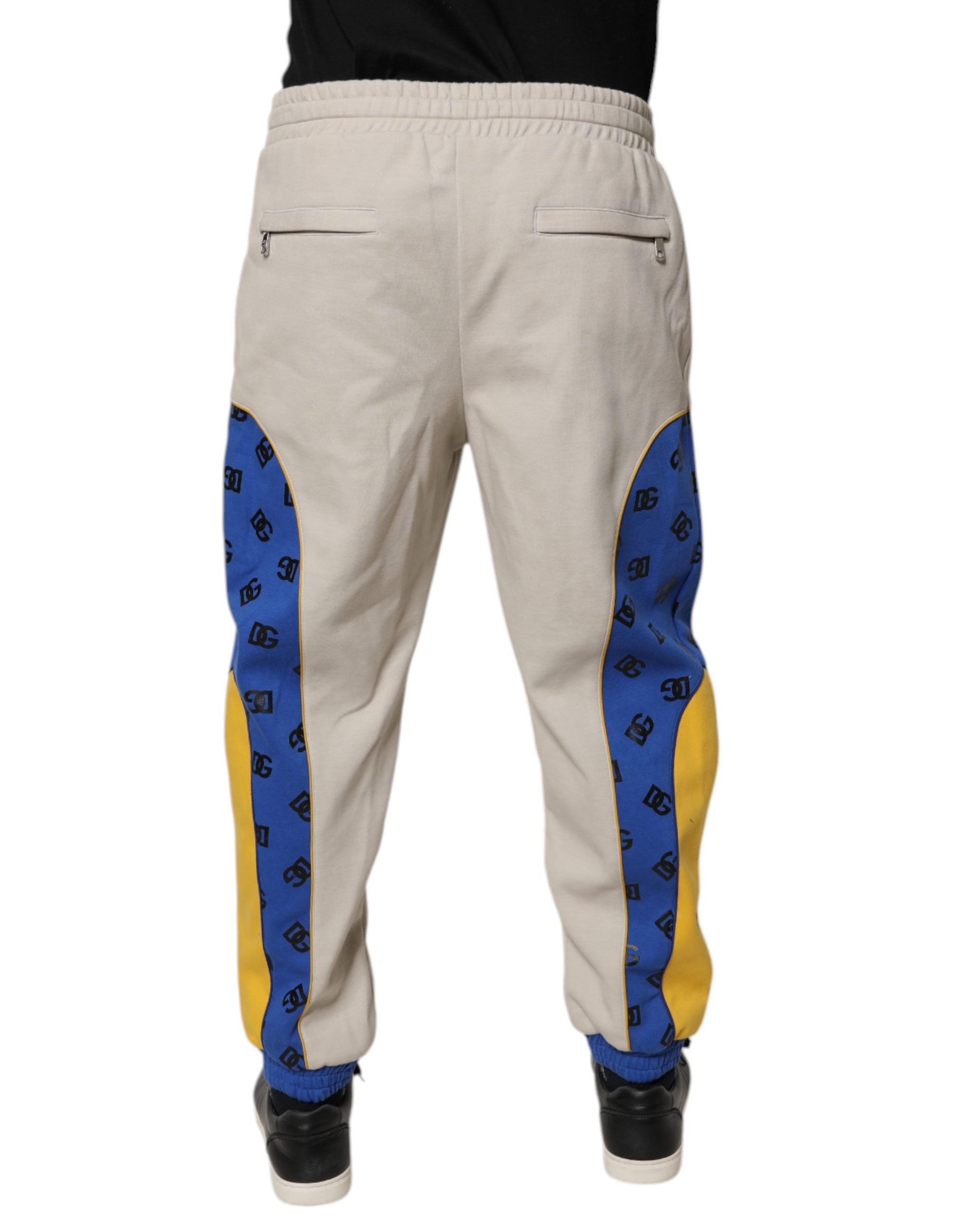 Pantalon jogger Dolce & Gabbana en coton multicolore, sweatpants confortables avec logo et design tendance.