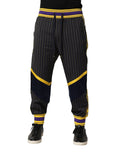 Pantalons jogger en laine à rayures multicolores de Dolce & Gabbana, style décontracté et élégant.