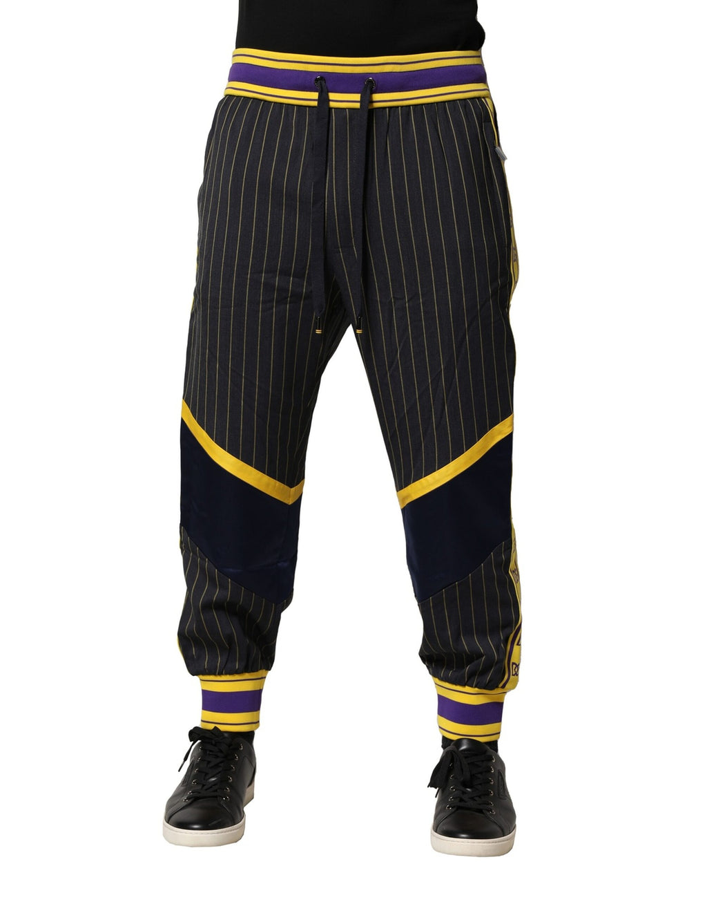 Pantalon jogging en laine Dolce & Gabbana à rayures multicolores, version décontractée et élégante.