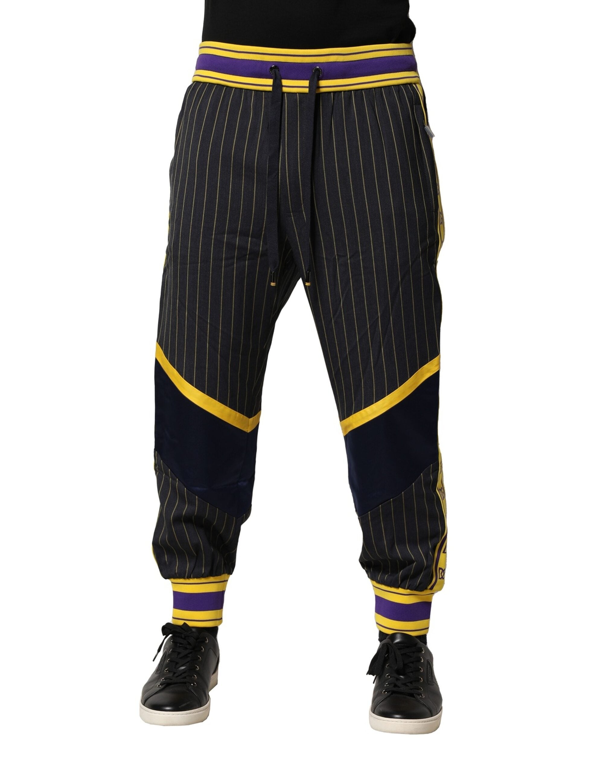 Pantalon jogging en laine Dolce & Gabbana à rayures multicolores, version décontractée et élégante.