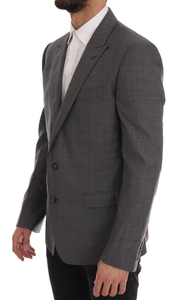 Veste slim en laine grise Dolce & Gabbana Martini, coupe élégante et moderne, détails sophistiqués pour homme ou femme.
