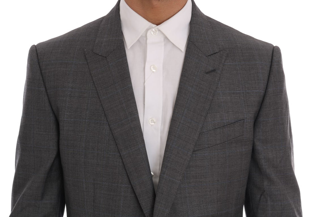 Blazer slim en laine gris Dolce & Gabbana Martini, veste élégante pour homme, détails modernes et coupe ajustée.