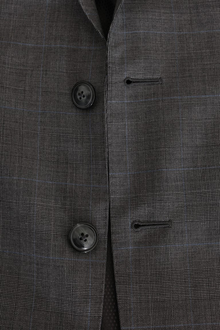 Blazer slim en laine gris Dolce & Gabbana Martini, veste élégante pour homme, détails modernes et coupe ajustée.