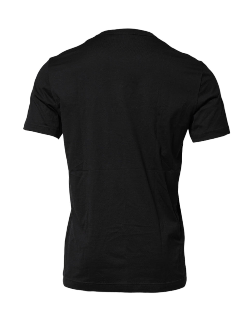T-shirt à col rond noir en coton avec broderies Dolce & Gabbana, style casual et détails sophistiqués.