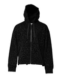 Sweat à capuche Dolce & Gabbana noir avec motif léopard, fermeture éclair complète, motif imprimé, doux et confortable.