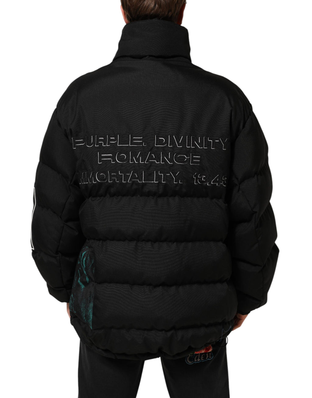 Veste matelassée noire en nylon pour homme Dolce & Gabbana avec fermeture éclair complète, style décontracté et moderne