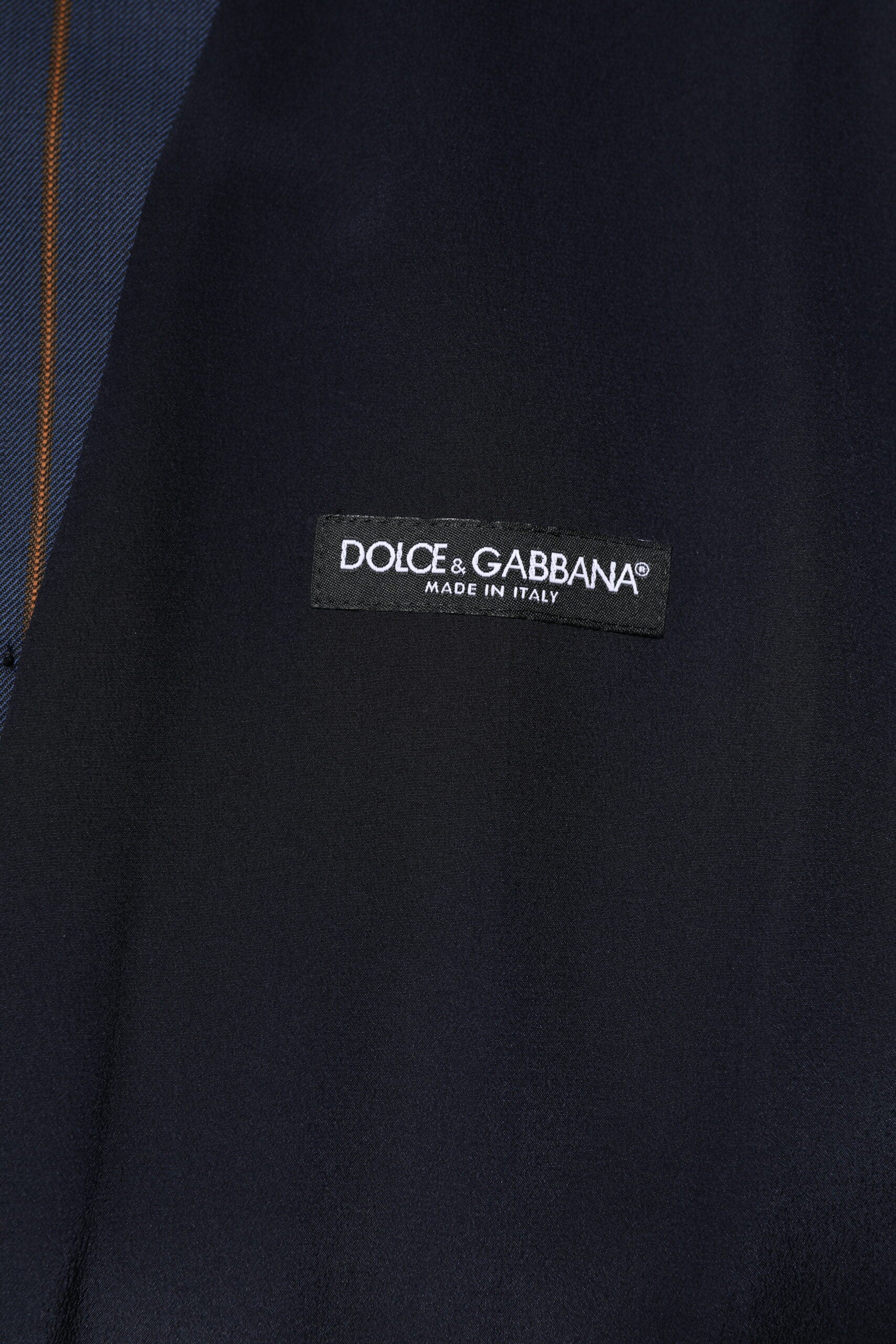 Gilet homme en laine à rayures bleues de Dolce & Gabbana, veste formelle élégante avec détails sophistiqués.