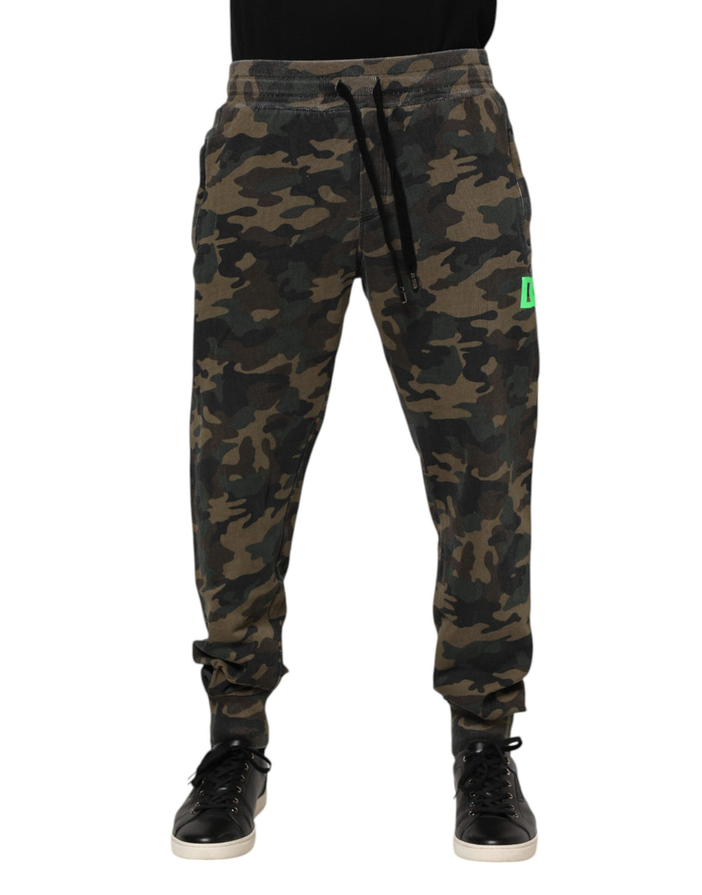 Pantalon jogger pour homme Dolce & Gabbana en coton à motif camouflage marron, coupe décontractée et style tendance