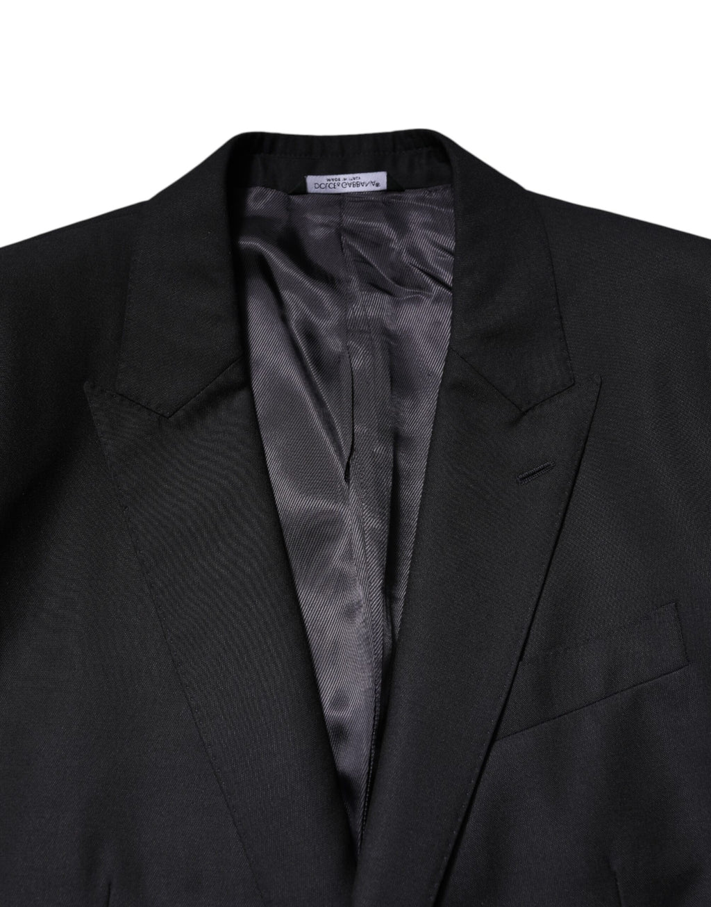 Blazer en laine bleu foncé Dolce & Gabbana Martini, veste élégante pour homme, détails sophistiqués et coupe ajustée.