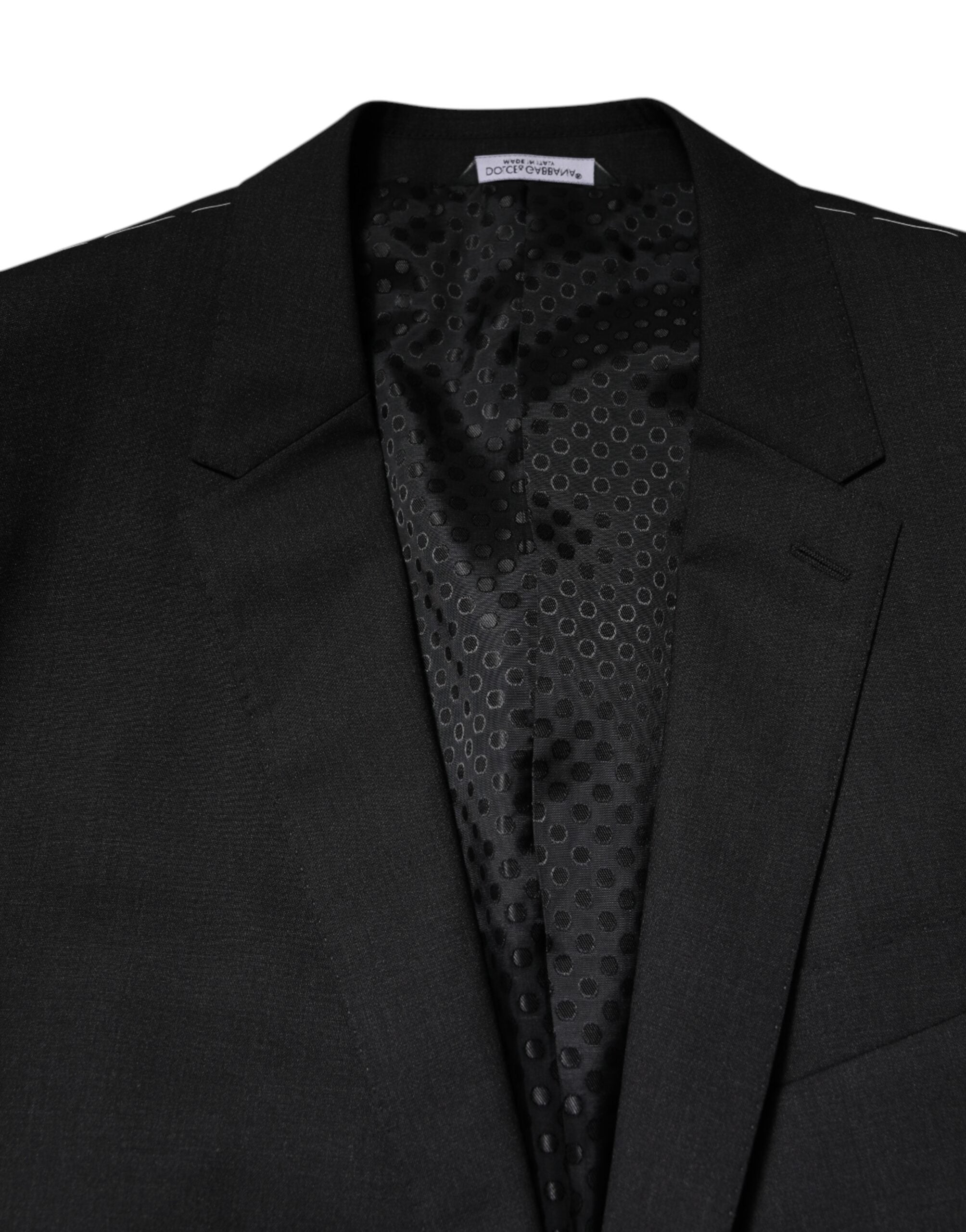 Veste unie gris foncé Dolce & Gabbana MARTINI à un bouton, style classique avec col et boutons sur le devant.