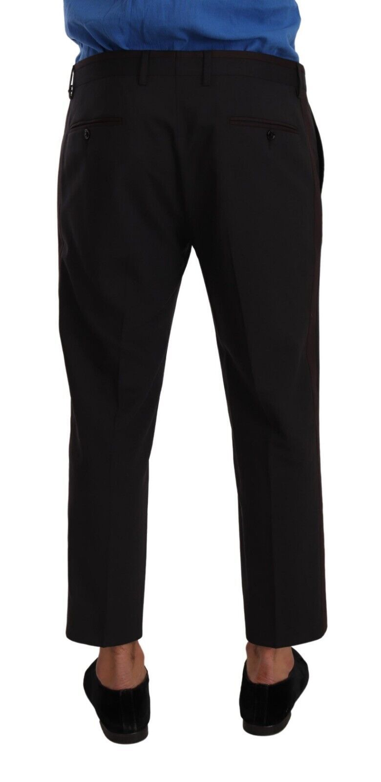 Pantalon habillé en laine gris bordeaux de Dolce & Gabbana, style élégant pour femme.