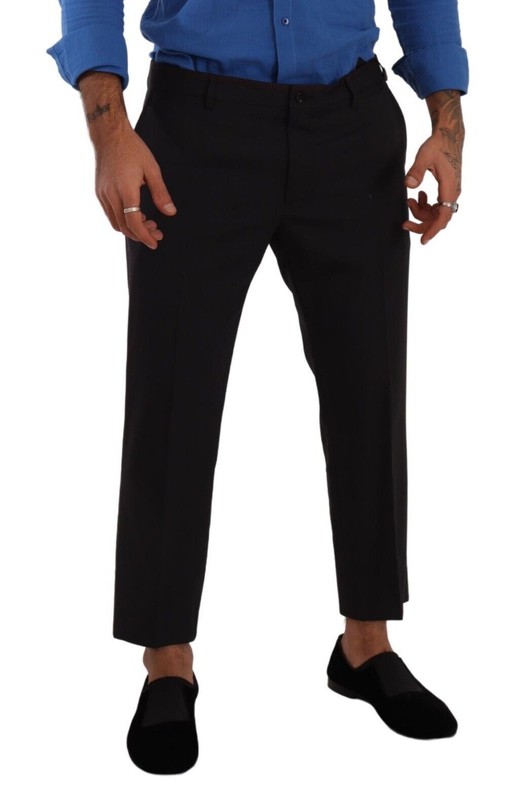 Pantalon de costume en laine gris Bordeaux Dolce & Gabbana, pantalon élégant pour femme, vue de face.