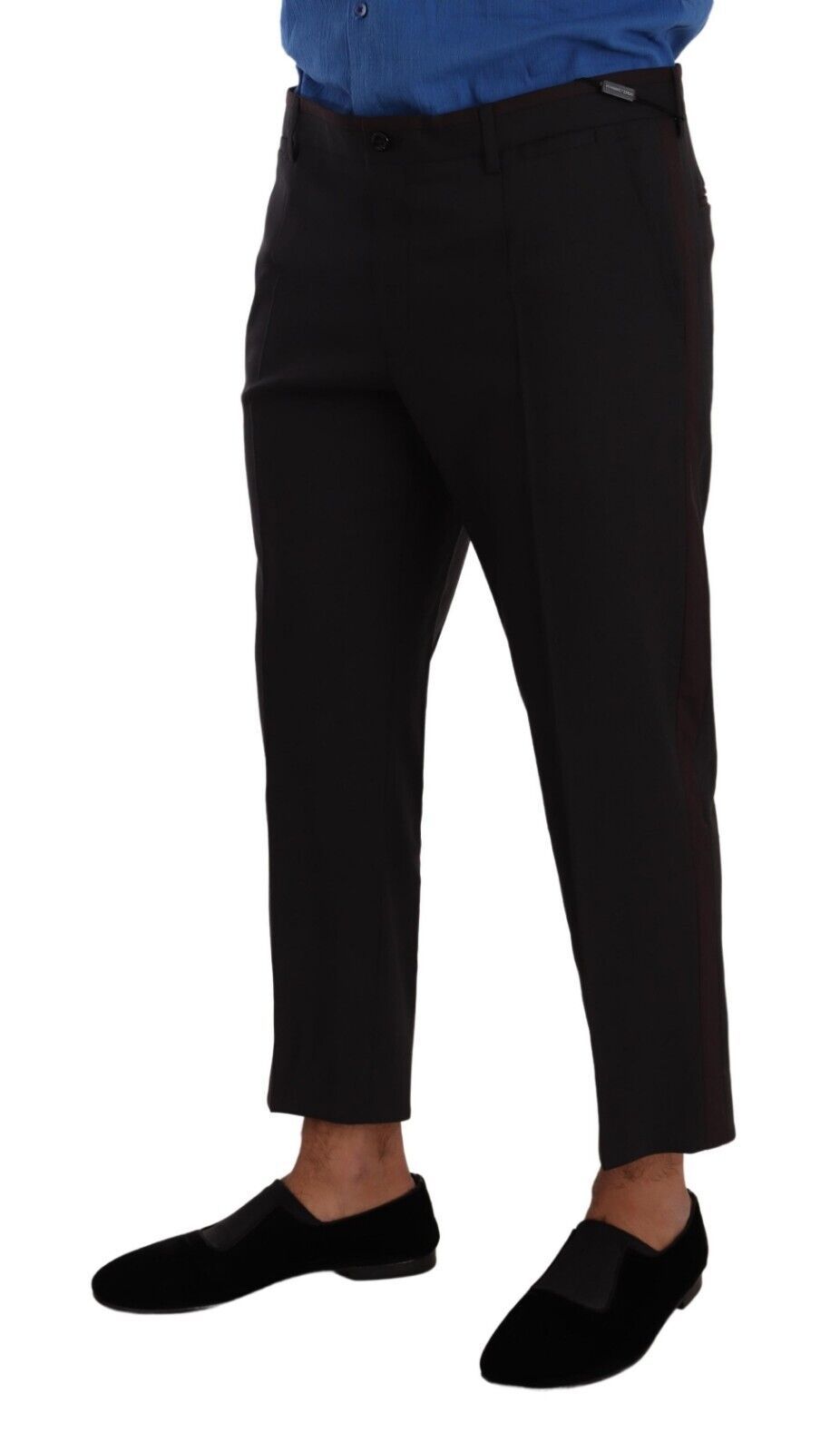 Pantalon de costume en laine gris bordeaux Dolce & Gabbana, style élégant et classique pour femme.