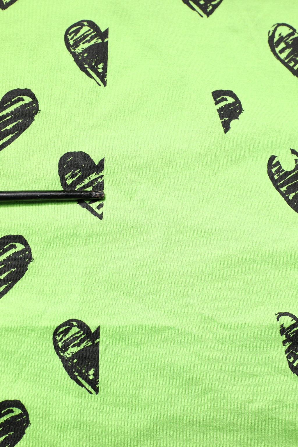 T-shirt en coton vert avec motif de cœur imprimé, col rond, de la marque Dolce & Gabbana.