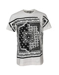 T-shirt blanc en coton pour homme de Dolce & Gabbana avec bandana, col rond et design élégant, vue de face.