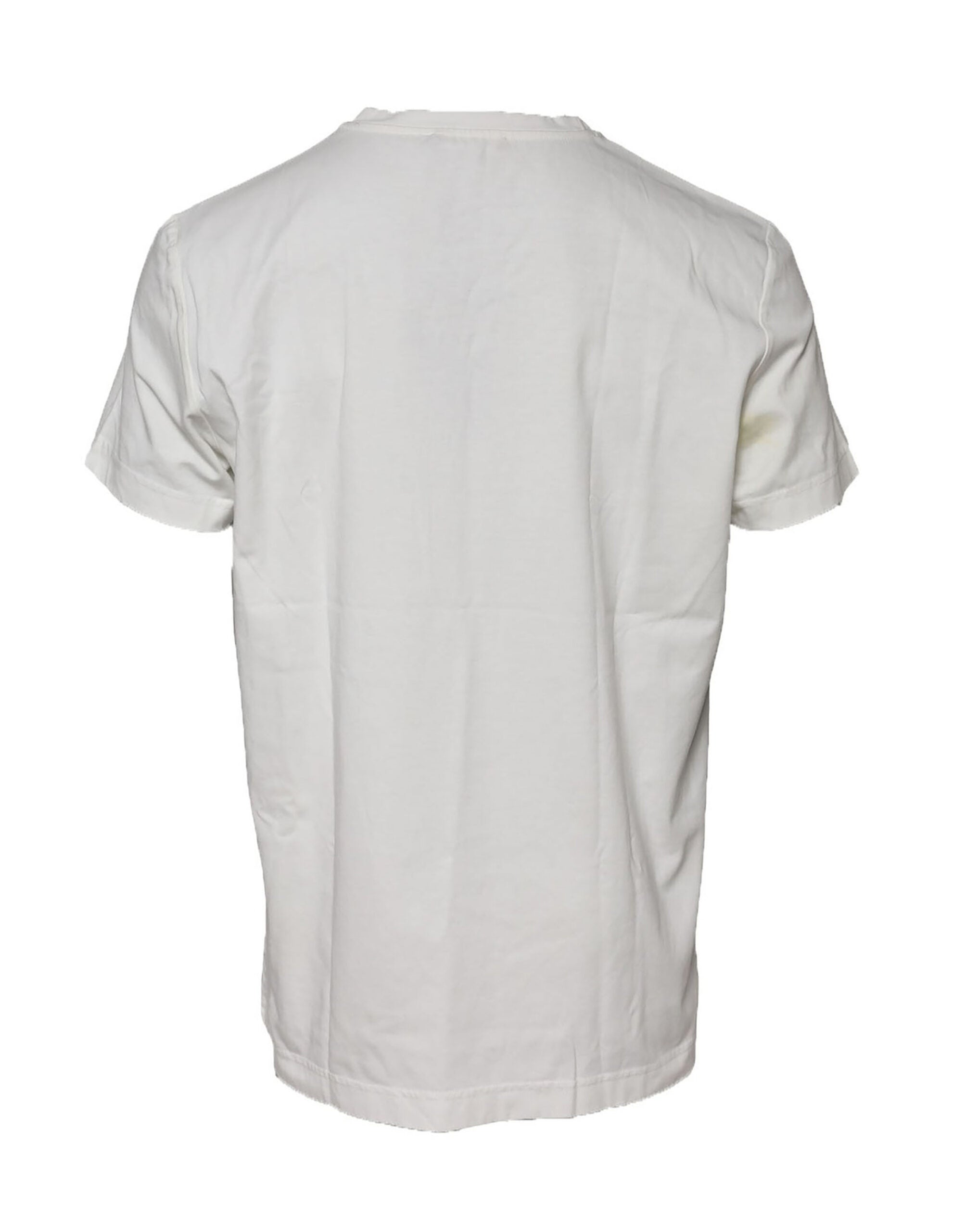 T-shirt homme Dolce & Gabbana blanc en coton avec bandeau, col rond, style décontracté et moderne.