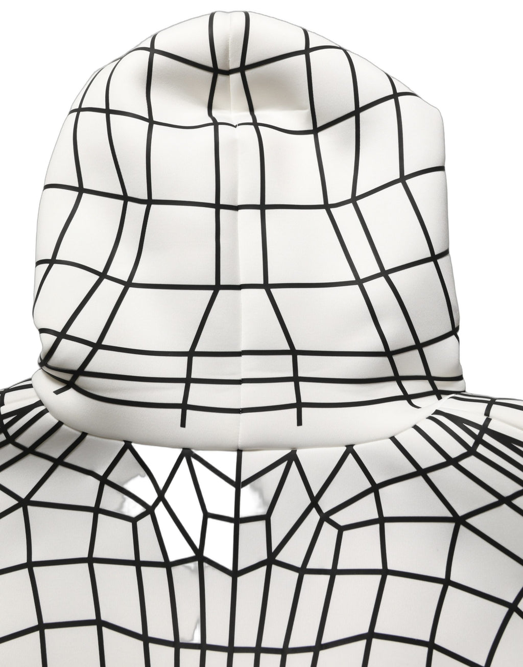 Sweat à capuche Dolce & Gabbana blanc et noir avec motif WarpGrid, pull en coton à la mode et confortable.