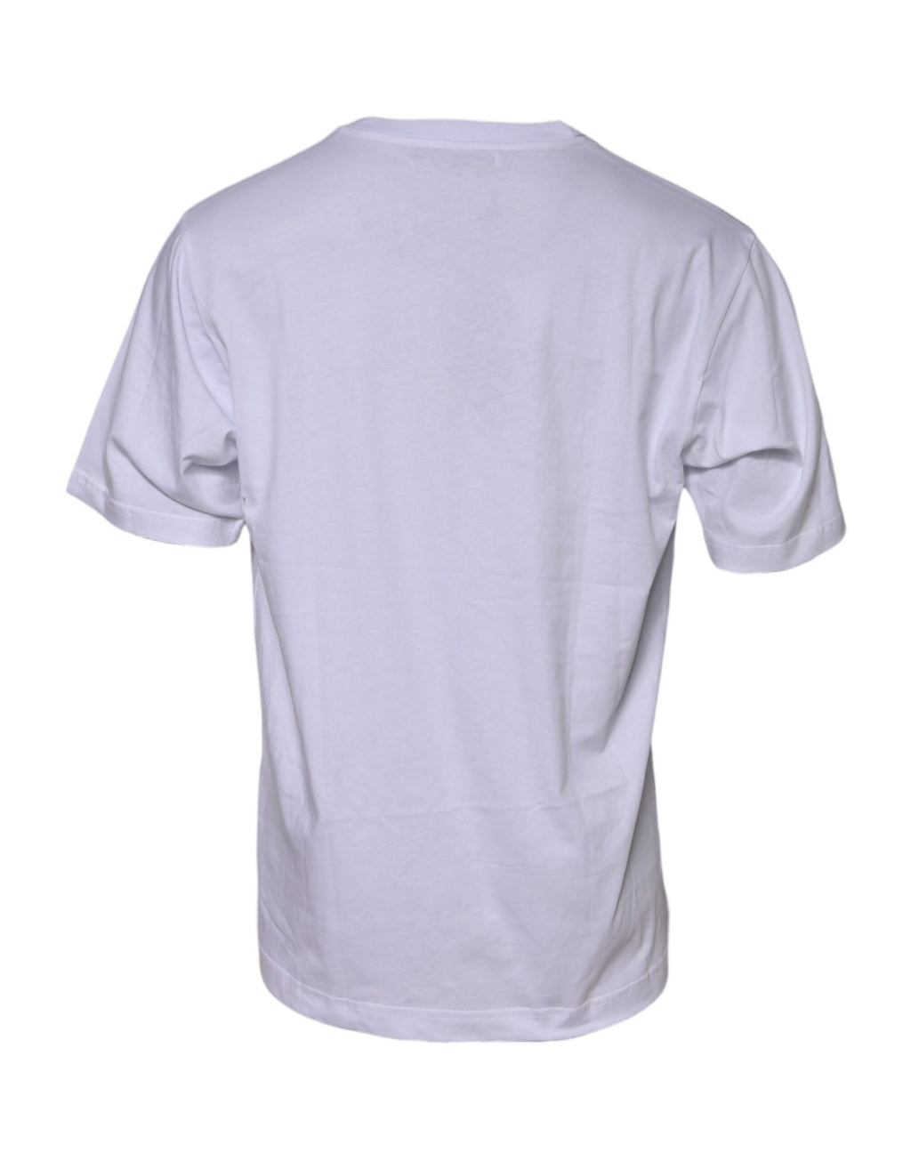 T-shirt blanc en coton Dolce & Gabbana avec logo imprimé, col rond, style décontracté pour homme.