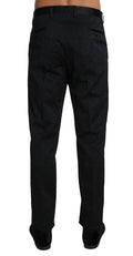 Pantalon formel en coton brocart noir de Dolce & Gabbana, style élégant et sophistiqué pour occasion spéciale.