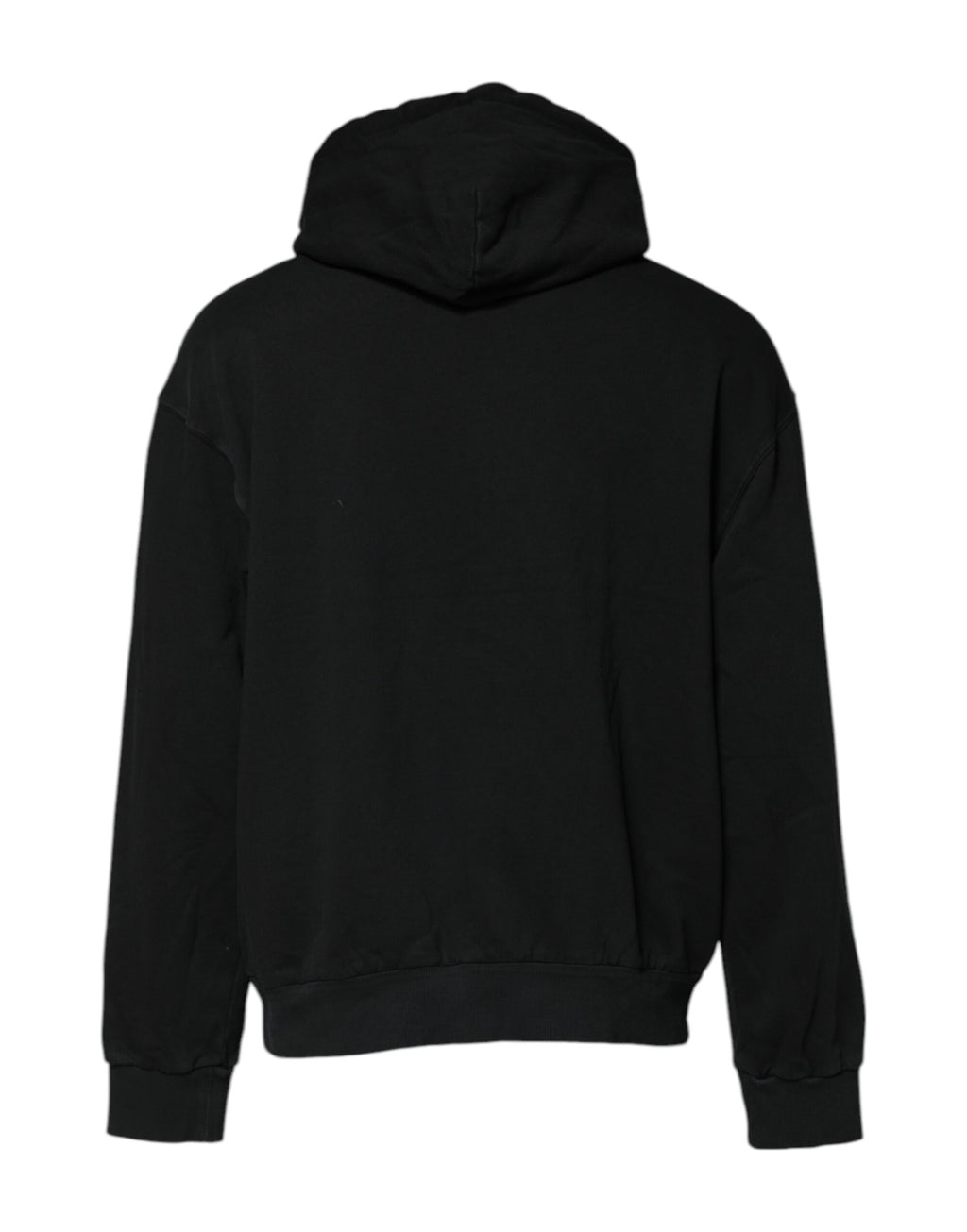 Sweat-shirt à capuche noir Dolce & Gabbana avec logo, fermeture éclair intégrale et poches kangourou, pour homme.