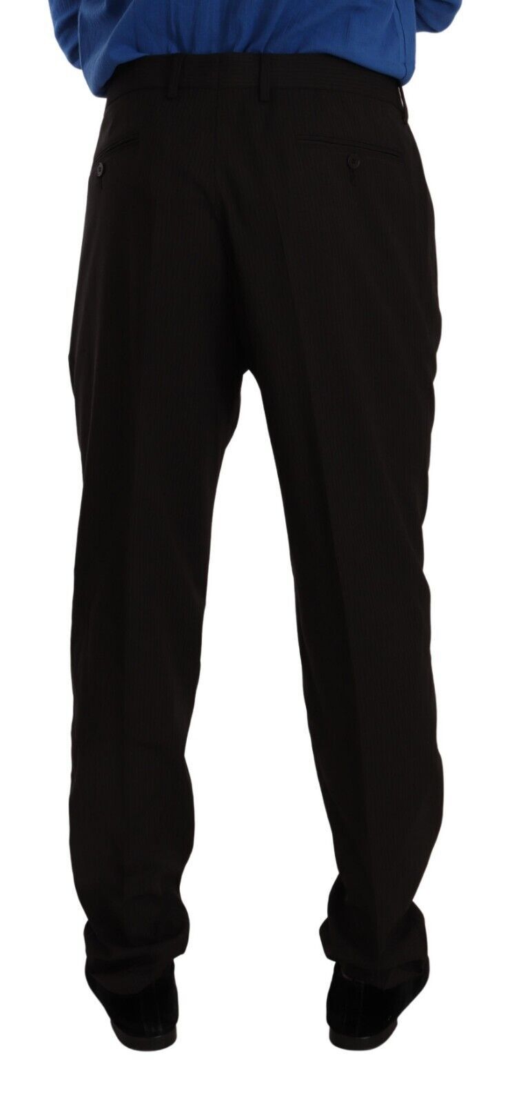 Pantalon habillé en laine marron de coupe skinny par Dolce & Gabbana, pantalon formel élégant pour femme.