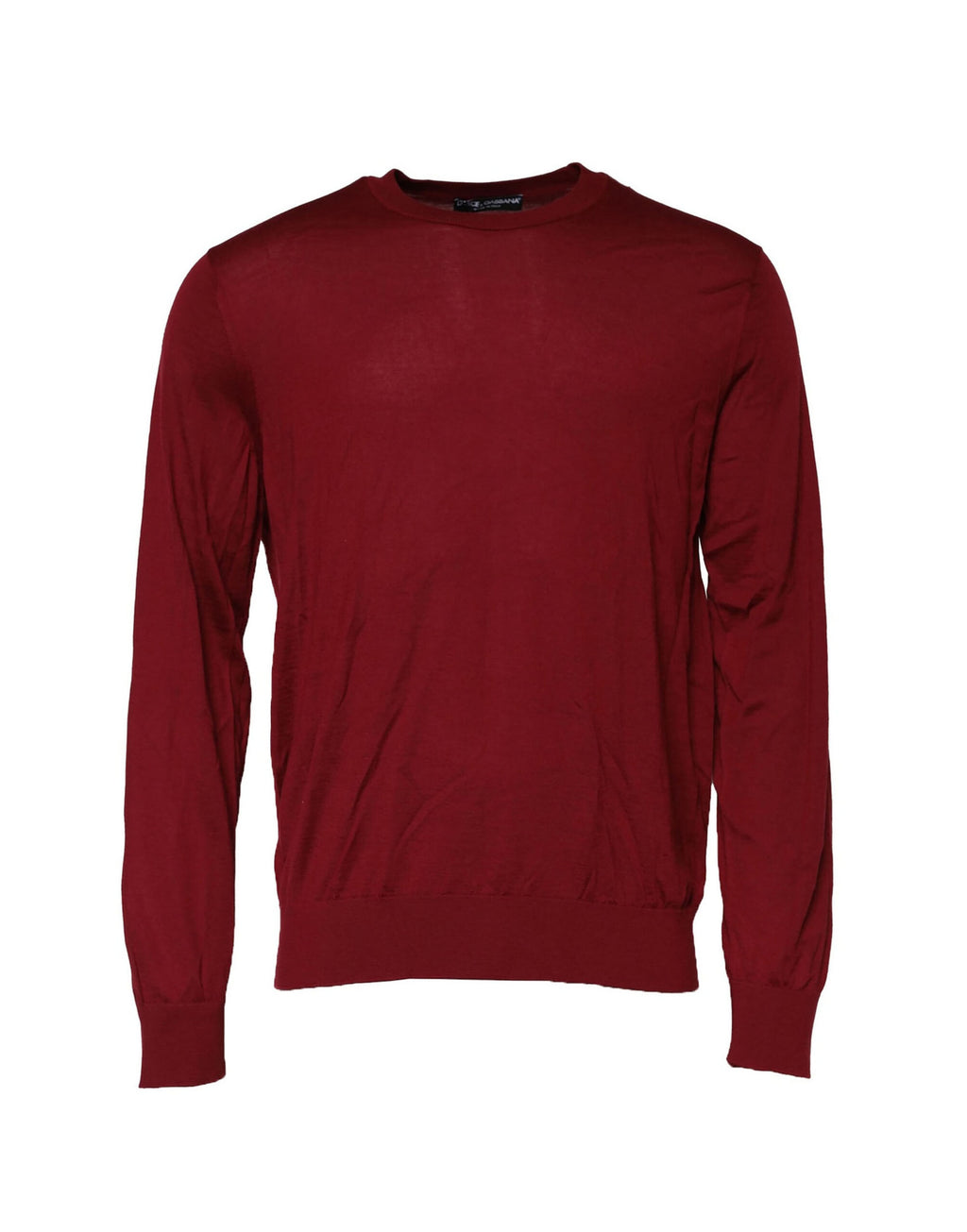 Sweatshirt à col rond en cachemire bordeaux de Dolce & Gabbana, style décontracté et élégant, vue de face.