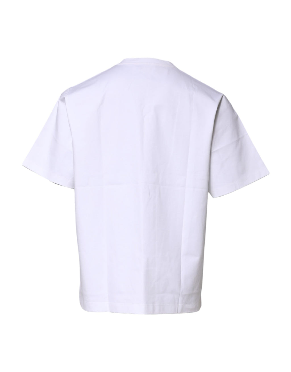 T-shirt blanc à manches courtes et col ras du cou Dolce & Gabbana en coton, vue de face.