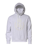 Sweat à capuche blanc Dolce & Gabbana avec logo embossé, tissu doux et détails modernes, vue de face.