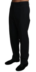 Pantalon noir en laine extensible Dolce & Gabbana, coupe élégante et ajustée, pour femme ou homme sophistiqué.