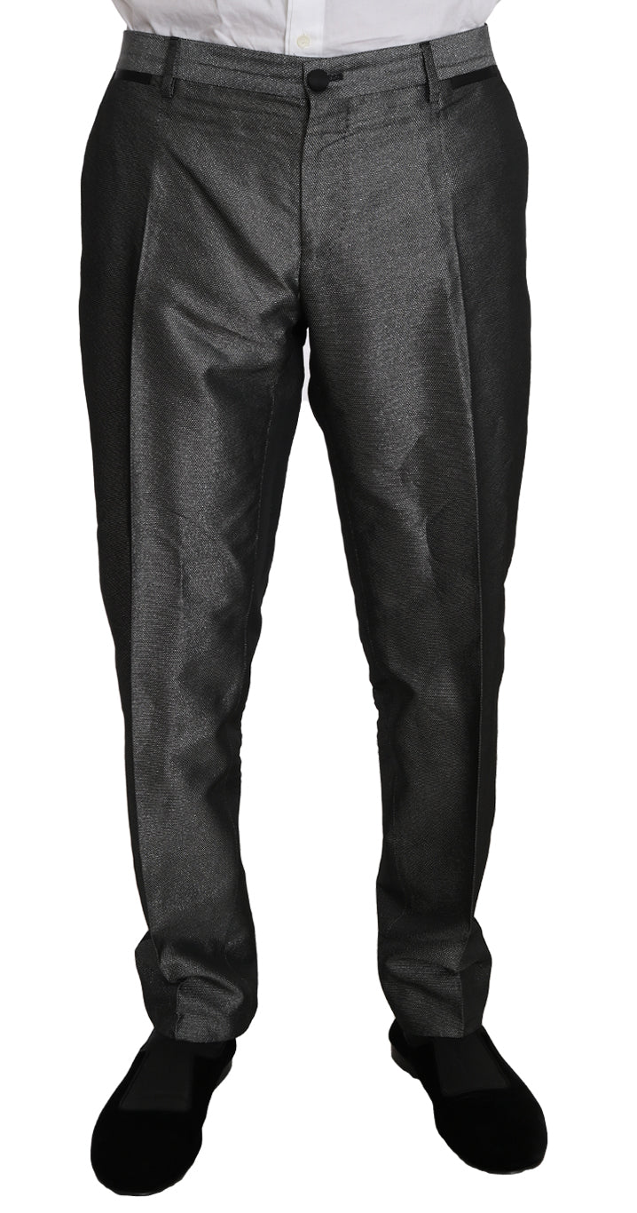 Costume deux pièces Dolce & Gabbana gris à motif, élégant et sophistiqué, parfait pour les occasions formelles.