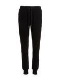 Pantalons de jogging en coton noir Dolce & Gabbana pour hommes, style décontracté avec logo discret sur la jambe.