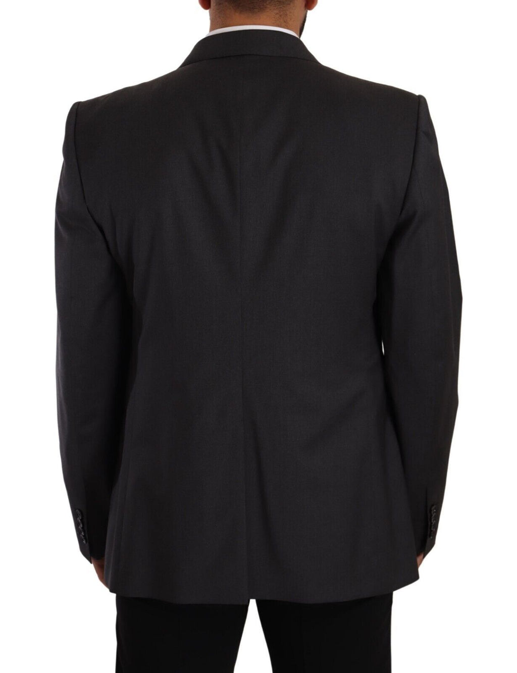 Veste Dolce & Gabbana Sicilia gris à double boutonnage, blazer deux pièces élégant pour homme.
