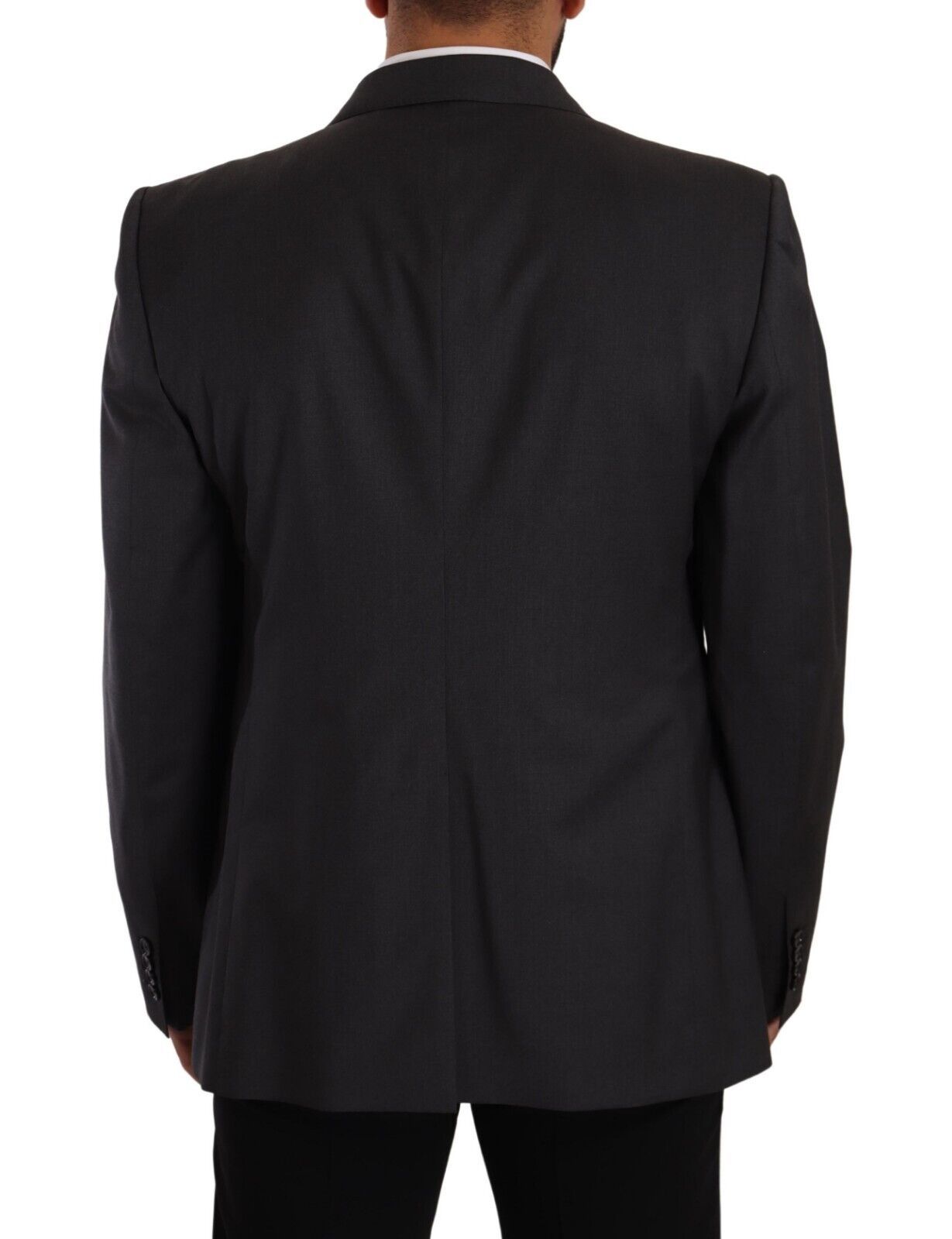 Veste Dolce & Gabbana Sicilia gris à double boutonnage, blazer deux pièces élégant pour homme.