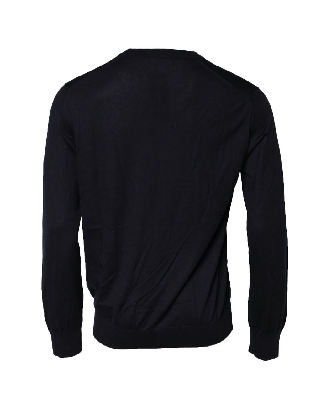 Pull à manches longues noir Dolce & Gabbana avec col rond, en maille douce et élégante.