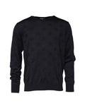 Sweatshirt noir en soie Dolce & Gabbana avec col ras du cou, style élégant et confortable, vue de face.