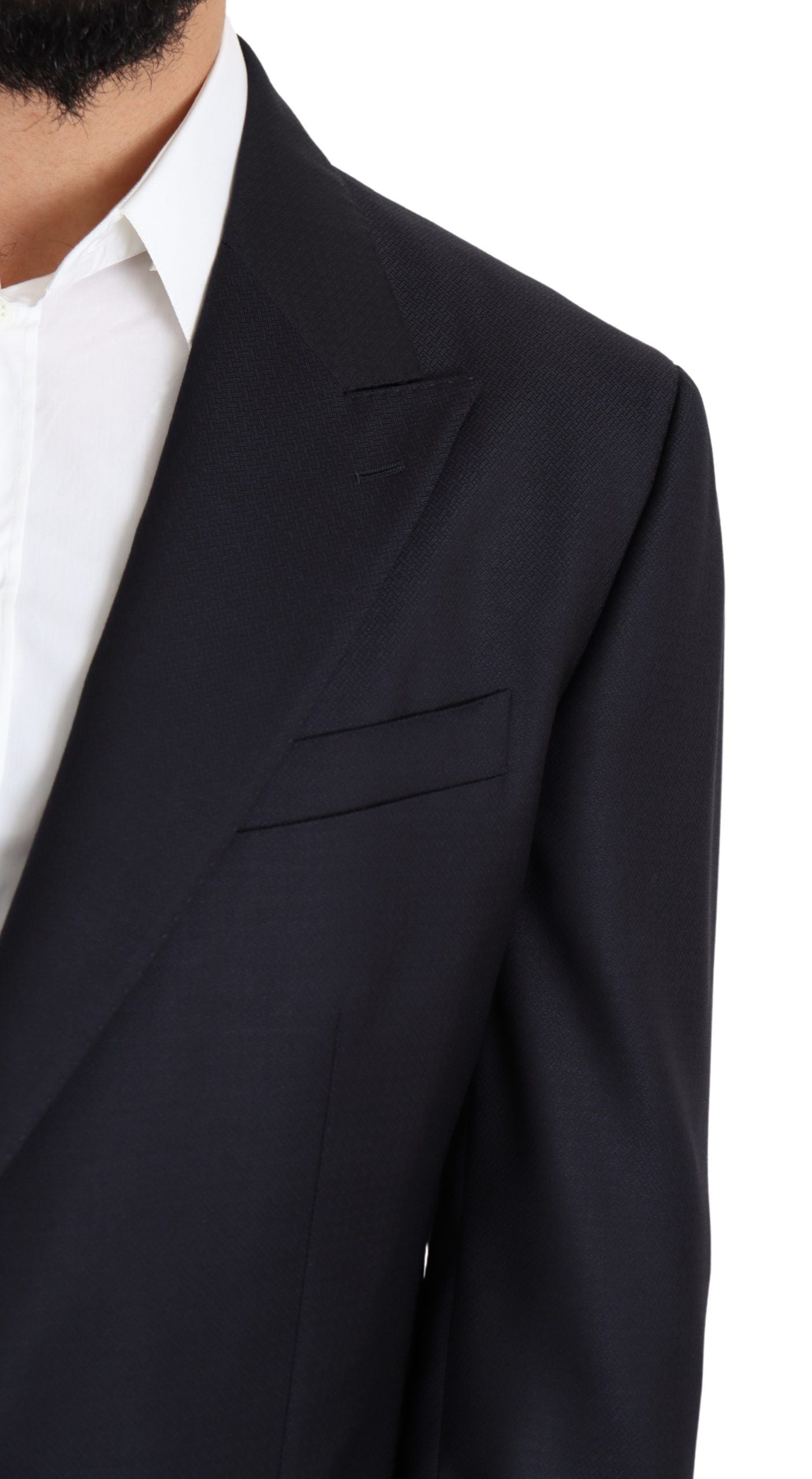 Veste en laine noire Dolce & Gabbana NAPOLI à un seul boutonnage, élégant blazer pour homme.