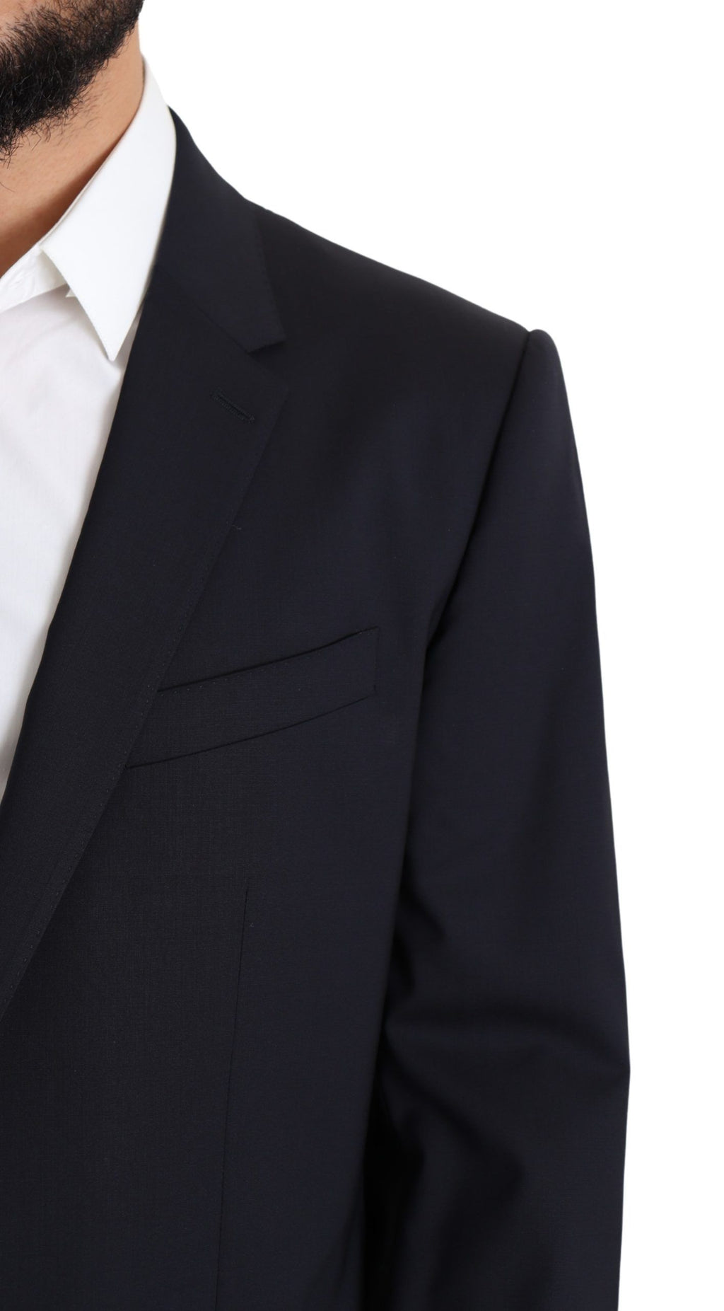 Manteau homme noir en laine extensible Dolce & Gabbana Martini Blazer, coupe élégante et finition soignée.
