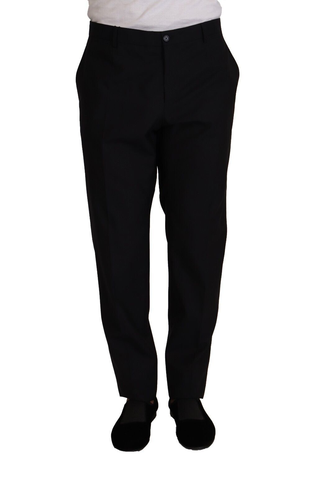 Pantalon de costume en laine et soie bleue Dolce & Gabbana, tendance élégante pour occasions formelles.