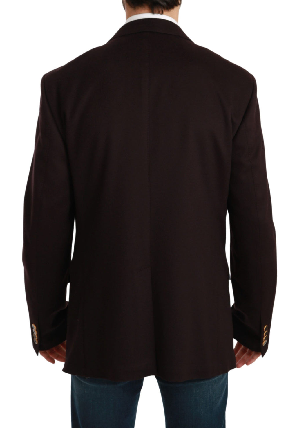 Manteau en cachemire bordeaux Dolce & Gabbana Taormina blazer, coupe élégante et détails raffinés visible sur l'image.