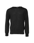 Pull à manches longues gris Dolce & Gabbana avec col rond, doux et confortable, idéal pour un style élégant et décontracté.