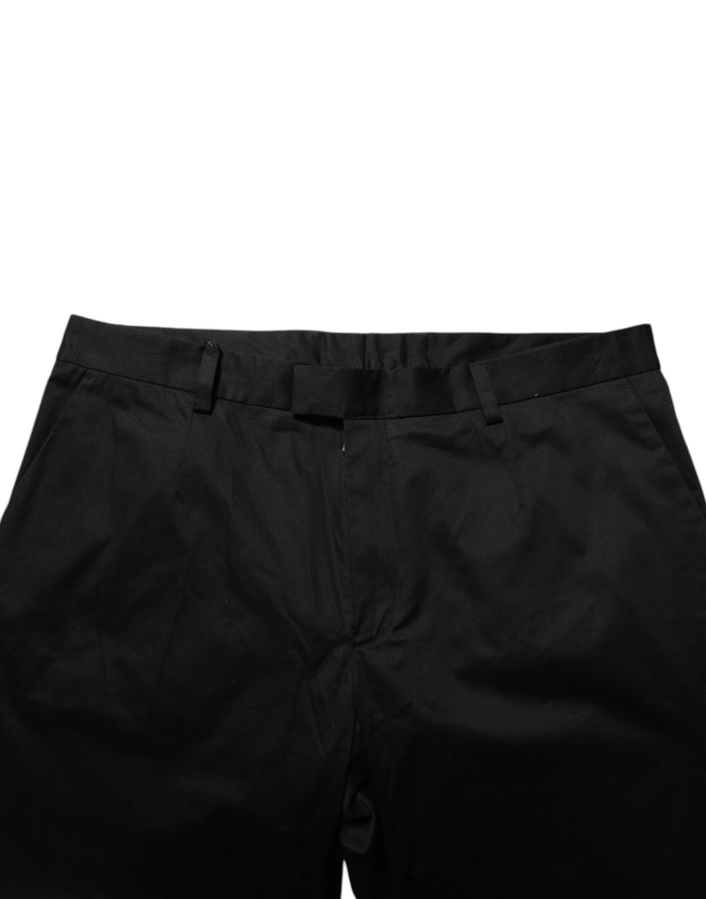Pantalon décontracté en coton stretch noir de Dolce & Gabbana, coupe confortable et élégante pour un style casual.